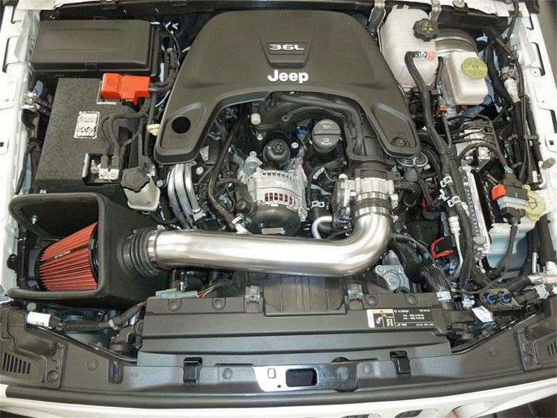 Spectre 9089 2018 Jeep Wrangler V6-3.6L F/I Air Intake Kit - Polished w/Red Filter