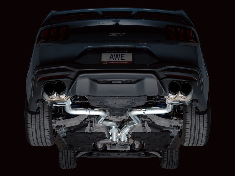 AWE Tuning 3025-43650 AWE 2024 Ford Mustang GT Fastback S650 RWD SwitchPath Catback Exhaust w/ Quad Diamond Black Tips