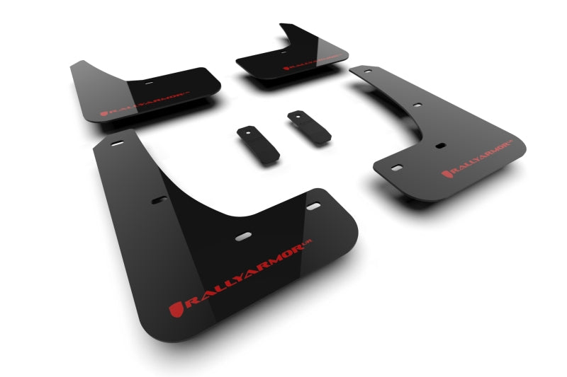 Rally Armor MF122-UR-BLK-RD 2024 Tesla Model 3 Highland Black UR Mud Flap Red Logo