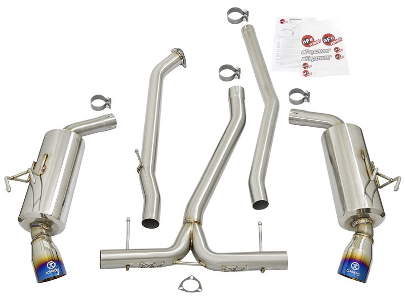 aFe 49-36615-L POWER Takeda 16-17 Honda Civic I4-1.5L (t) 2.5-2.25in 304 SS CB Dual-Exit Exhaust Blue Tips