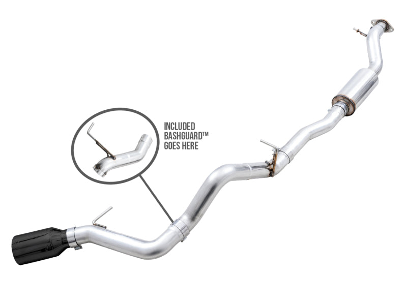 AWE Tuning 3015-23789 2021+ Ford Bronco 0FG Single Rear Exit Exhaust w/Diamond Black Tip & Bash Guard