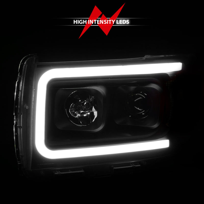 ANZO 111381 2015+ GMC Canyon Projector Headlights w/ Plank Style Design Black w/ Amber