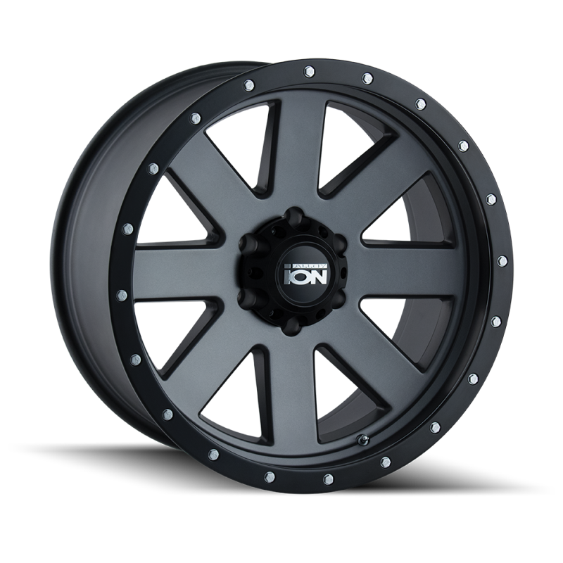 ION Wheels 134-8185MG ION Type 134 18x10 / 5x139.7 BP / -19mm Offset / 108mm Hub Matte Gunmetal/Black Beadlock Wheel