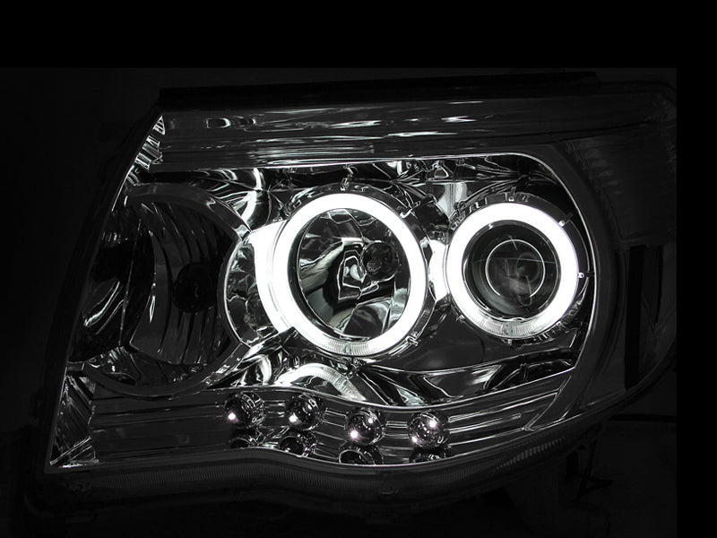 ANZO 121281 2005-2011 Toyota Tacoma Projector Headlights w/ Halos Chrome