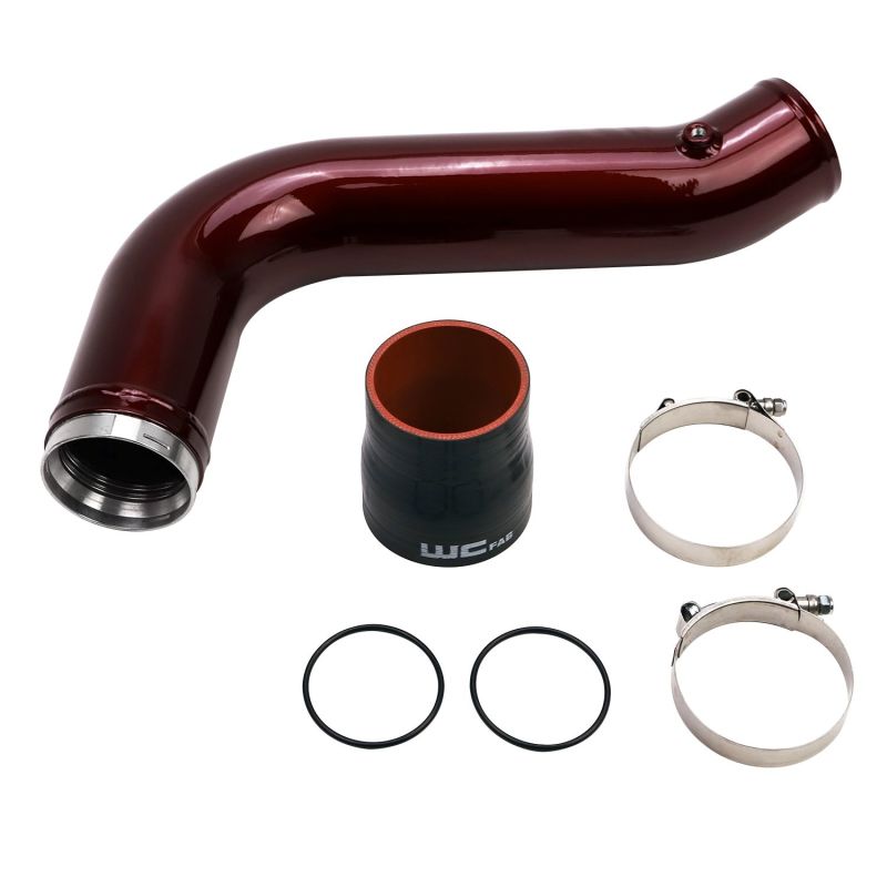 Wehrli WCF100530-GRY 17-19 Chevrolet 6.6L L5P Duramax Passenger Side 3.5in Intercooler Pipe - WCFab Grey