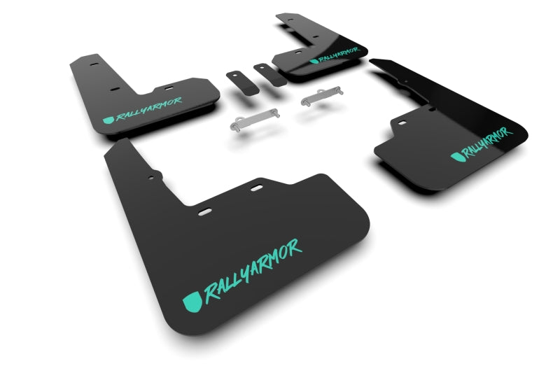 Rally Armor MF92-UR-BLK/TL-X 22-25 Subaru WRX Black UR Mud Flap Altered Font Teal Logo