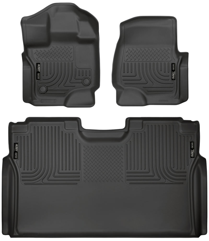 Husky Liners 94041 15-23 Ford F-150 SuperCrew Weatherbeater Black Front & 2nd Seat Floor Liners
