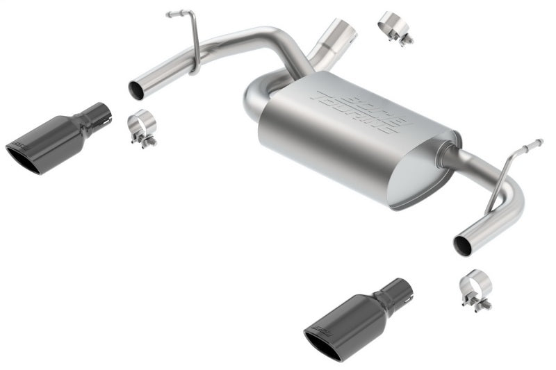 Borla 11834BC 12-16 Jeep Wrangler 3.6AT/MT 4WD 2+4DR S/ SQ /RL/AC SR 2.5in, 2in Tip 3.5 sqx8 Black Chrome