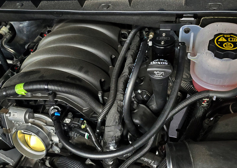 J&L 3086D-B 19-25 Chevrolet Silverado/GMC Sierra 1500 5.3L V8 Driver Side Oil Separator 3.0 - Black Anodized