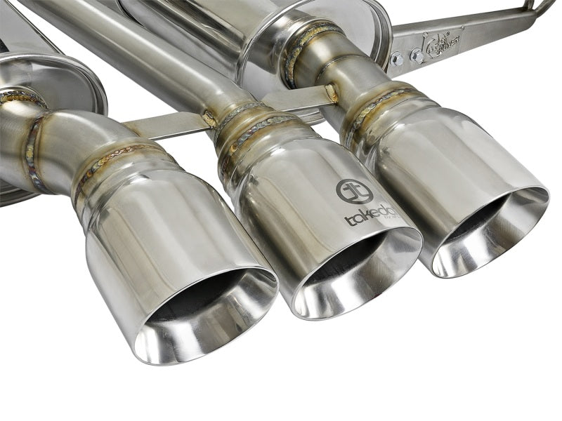 aFe 49-36623-P Takeda 3in 304 SS Cat-Back Exhaust w/ Tri-Polished Tips 17-18 Honda Civic Type R L4 2.0L (t)