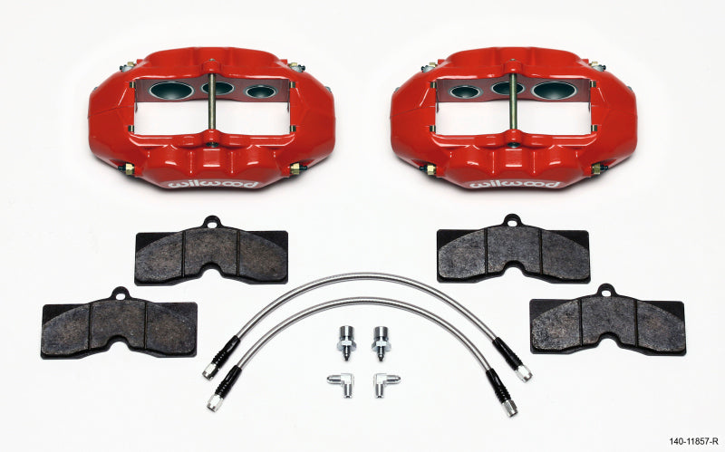 Wilwood 140-11857-R D8-6 Front Caliper Kit Red Corvette C2 / C3 65-82