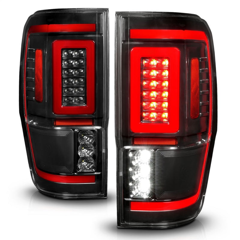 ANZO 311446 19-22 Ford Ranger Full LED Taillights w/ Lightbar Sequential Signal Black Housing/Clear Lens