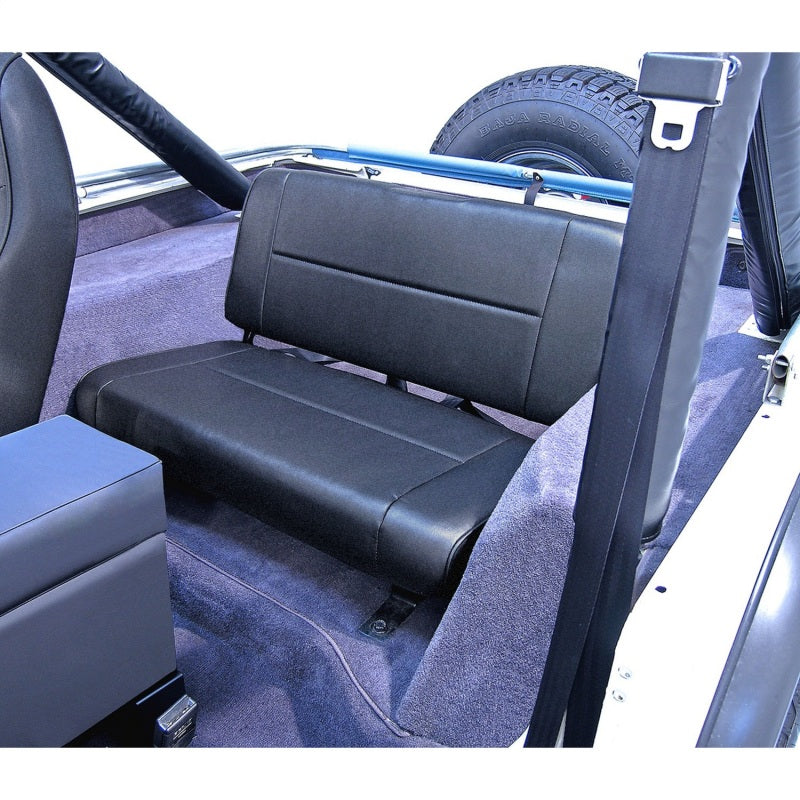 Rugged Ridge 13461.15 Standard Rear Seat Black Denim 55-95 Jeep CJ / Jeep Wrangler