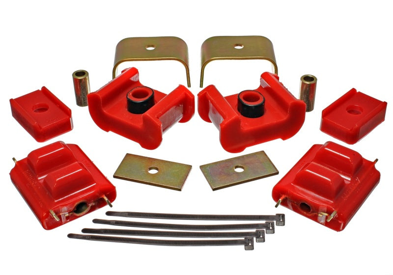 Energy Suspension 3.1124R 73-84 K5 Blazer 4WD Fullsize Red Complete Motor&Trans Mount Set Zinc Finish