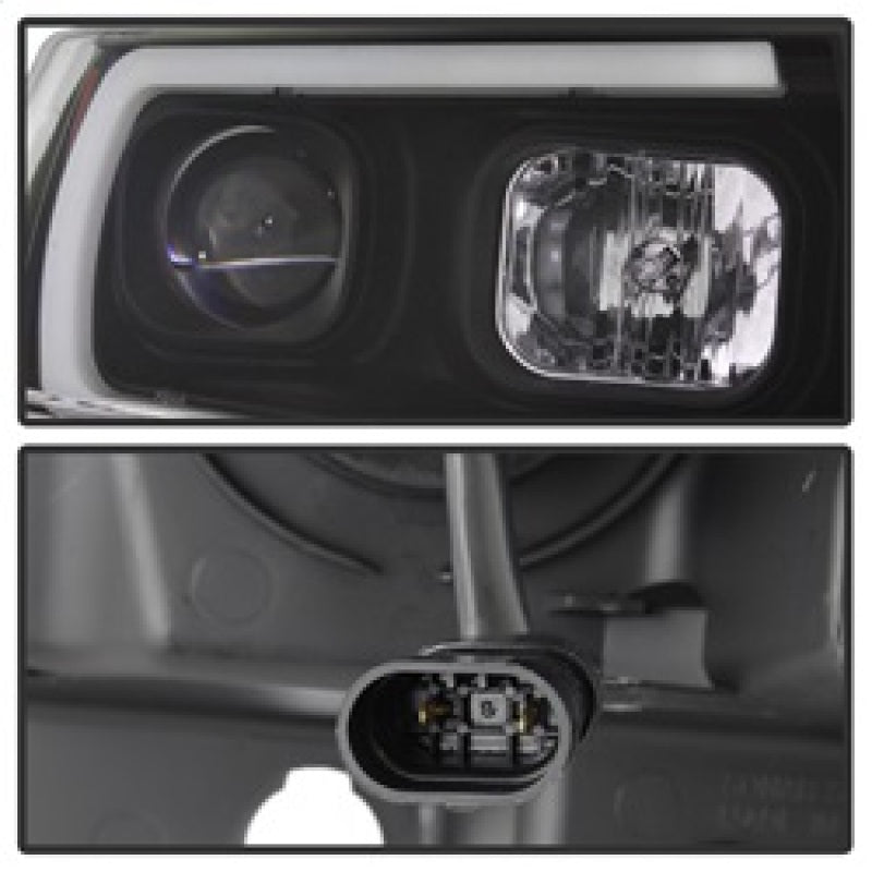 SPYDER 5085221 Spyder 99-04 Jeep Grand Cherokee Projector Headlights - Light Bar DRL LED - Black