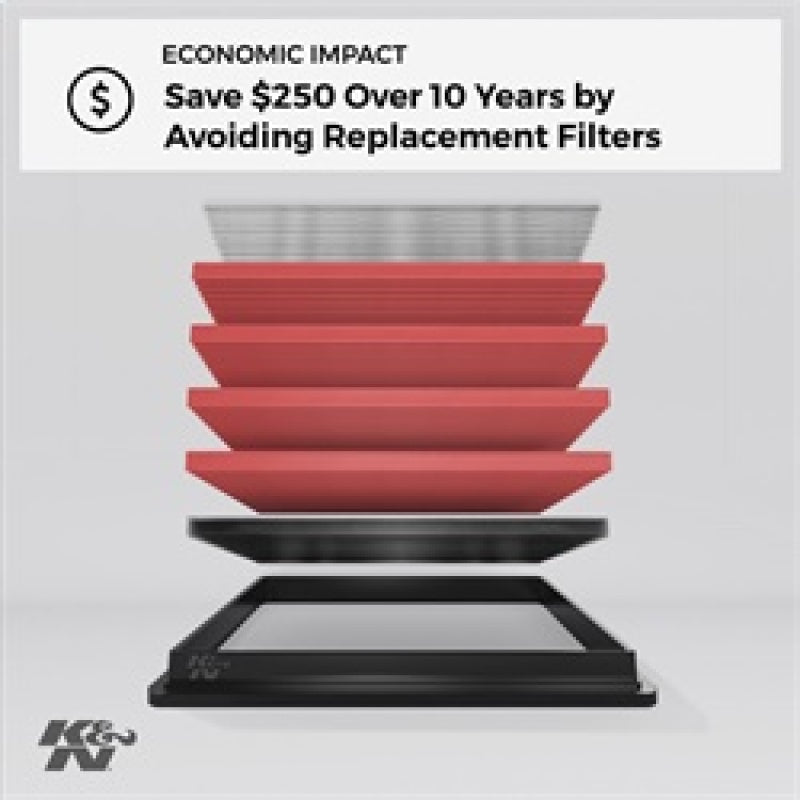 K&N Engineering 33-2434 K&N 10 Chevy Camaro 3.6/6.2L Drop In Air Filter