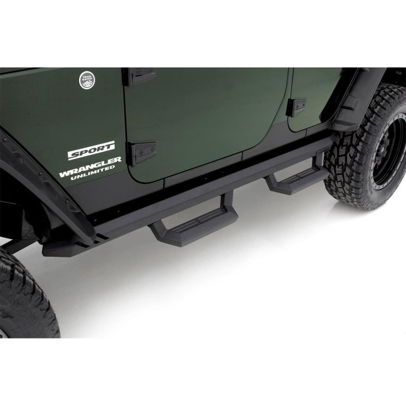 Rampage 26410034 1999-2019 Jeep Rock Rail Short Step Universal 4 Piece Set - Black