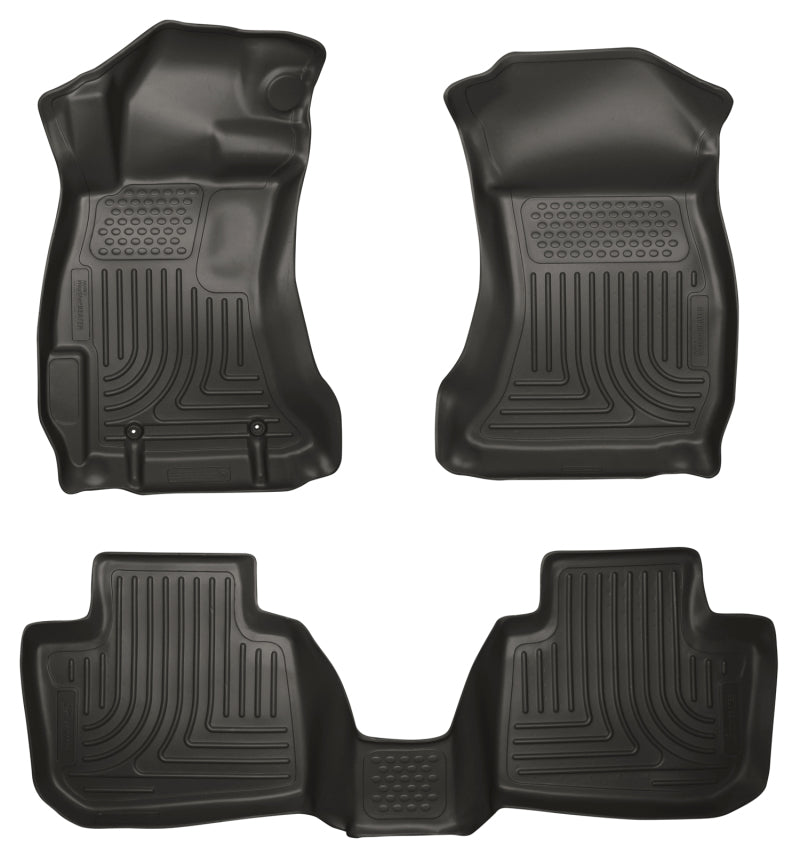 Husky Liners 99801 Subaru 12-14 Impreza/2015 WRX/STi WeatherBeater Combo Front&2nd Row Black Floor Liners