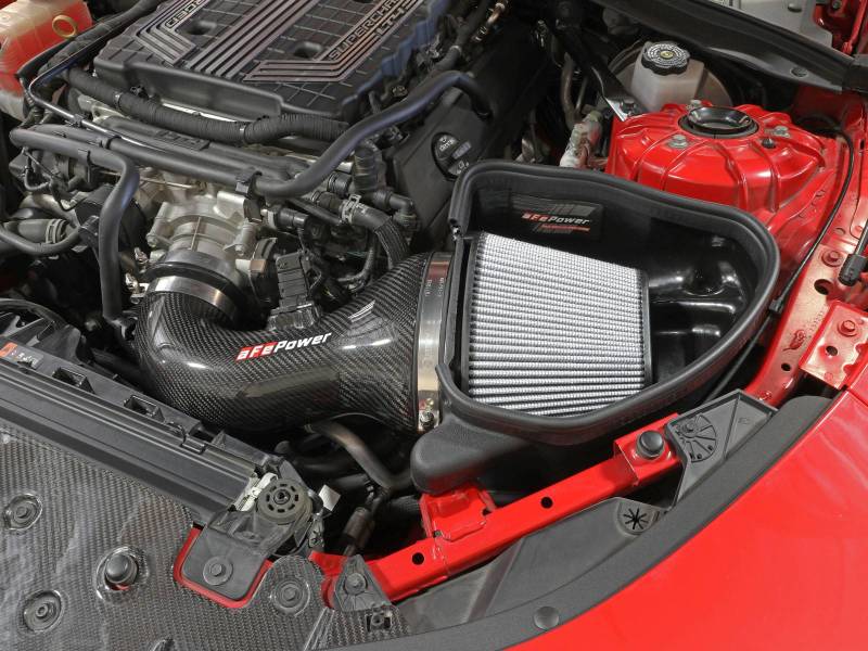 aFe 57-10018D 17-12 Chevrolet Camaro ZL1 (6.2L-V8) Track Series Carbon Fiber CAI System w/ Pro-DRY S Filters