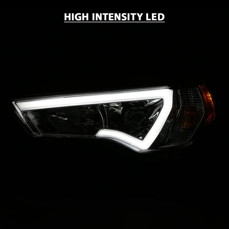 ANZO 111417 14-18 Toyota 4 Runner Plank Style Projector Headlights Chrome w/ Amber