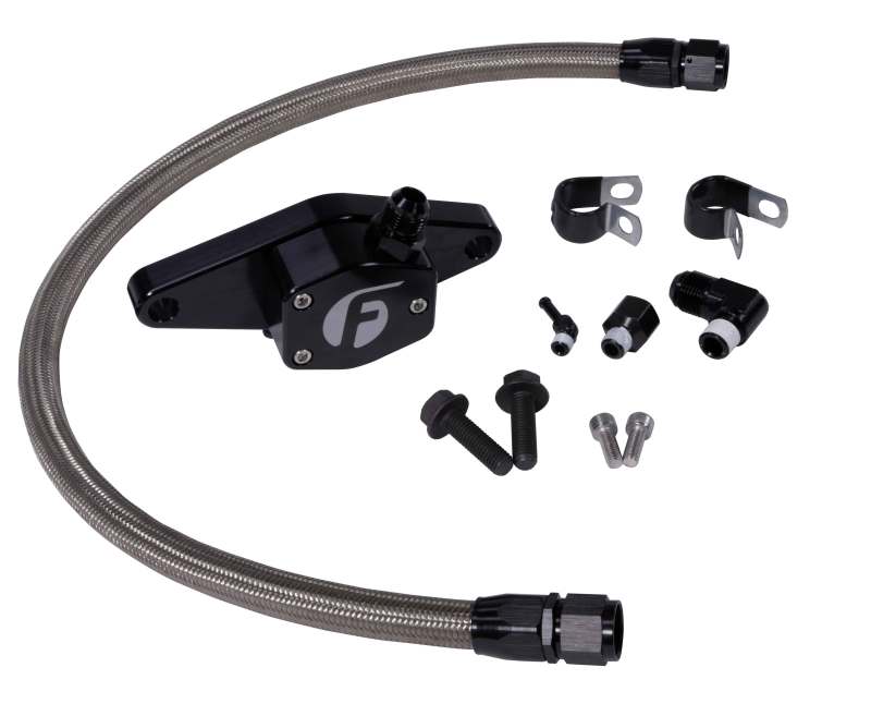Fleece Performance FPE-CLNTBYPS-CUMMINS-12V-SS 94-98 12V Coolant Bypass Kit w/ Stainless Steel Braided Line