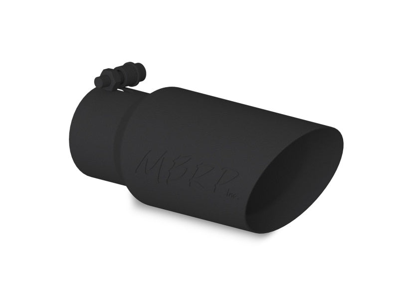 MBRP T5156BLK Universal Tip 4in OD 3in Inlet 10in Length Dual Wall Angled End Black