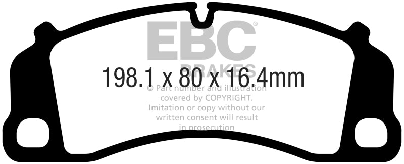 EBC DP42206R 13-15 Porsche 911 (991) (Cast Iron Rotor only) 3.8 GT3 Yellowstuff Front Brake Pads
