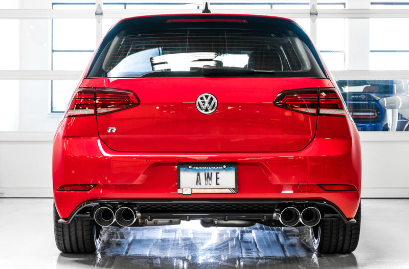 AWE Tuning 3025-42064 Mk7 Golf R SwitchPath Exhaust w/Chrome Silver Tips 102mm
