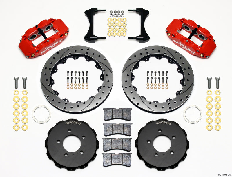 Wilwood 140-11978-DR Narrow Superlite 6R Front Hat Kit 12.88in Drill Red 2006-Up Civic / CRZ