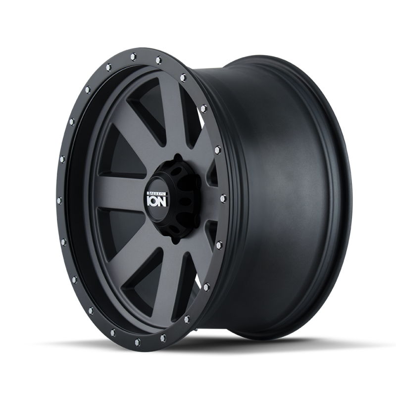 ION Wheels 134-8185MG ION Type 134 18x10 / 5x139.7 BP / -19mm Offset / 108mm Hub Matte Gunmetal/Black Beadlock Wheel