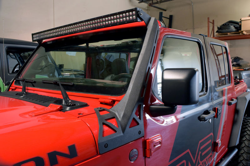 DV8 Offroad LBJL-01 2018+ Jeep Wrangler JL Over Windshield Light Bar Bracket