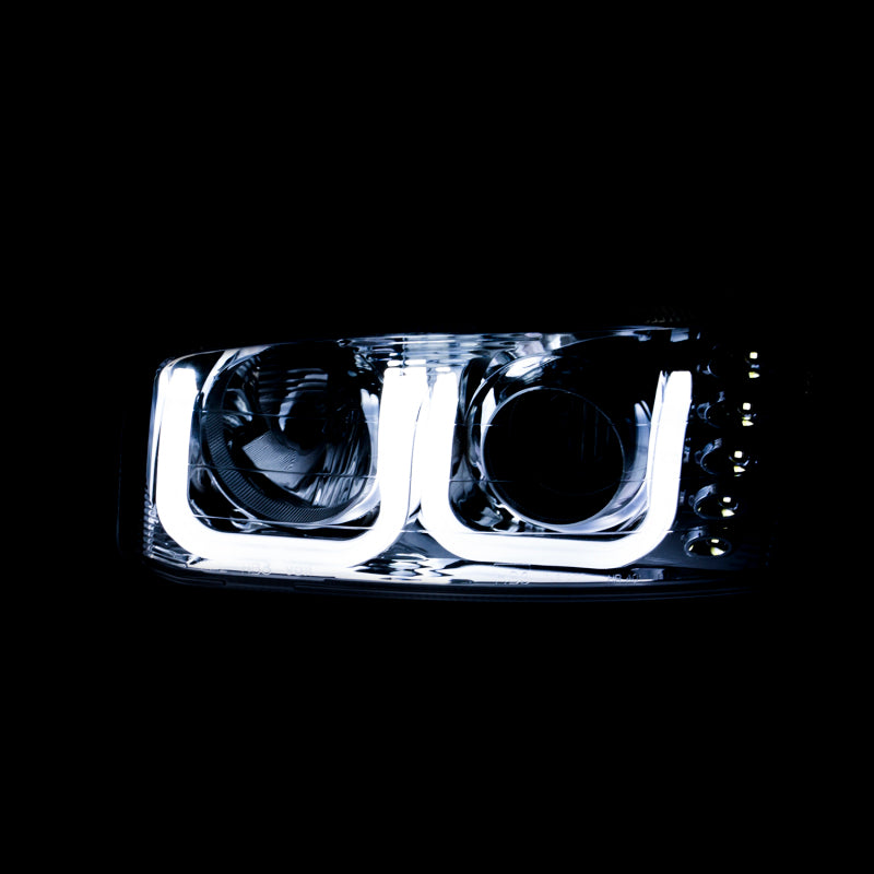 ANZO 111303 1999-2006 GMC Sierra 1500 Projector Headlights w/ U-Bar Black