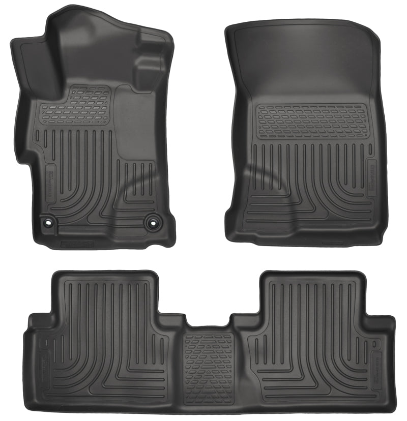 Husky Liners 99441 2014 Honda Civic Sedan WeatherBeater Black Front & 2nd Seat Floor Liners