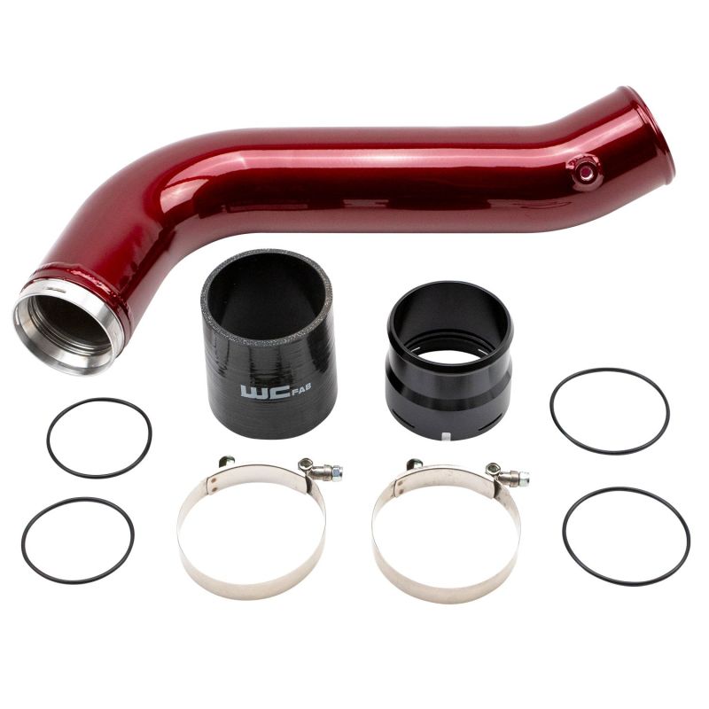 Wehrli WCF100381-RED 20-24 Chevrolet 6.6L L5P Duramax Passenger Side 3.5in Intercooler Pipe - WCFab Red