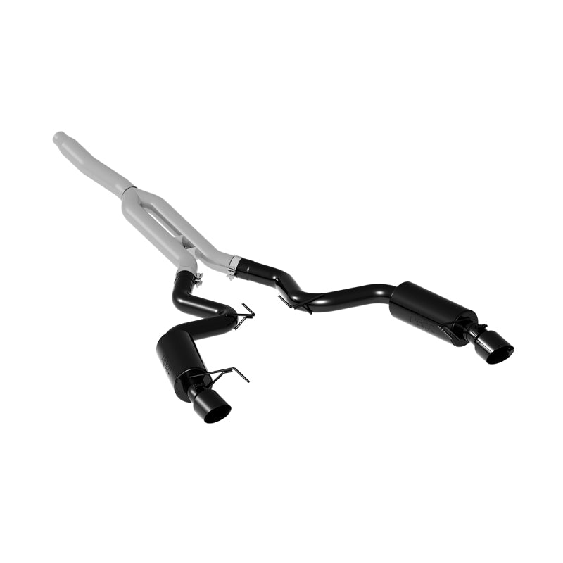 MBRP S7274BLK 15-18 Ford Mustang EcoBoost 2.3L Black 3in Cat Back Dual Split Rear Exit (Street Version)