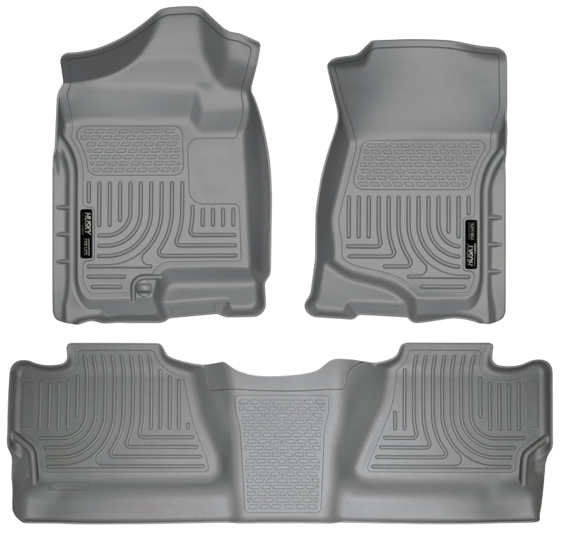 Husky Liners 98202 07-12 Chevy Silverado/GMC Sierra Crew Cab WeatherBeater Combo Gray Floor Liners