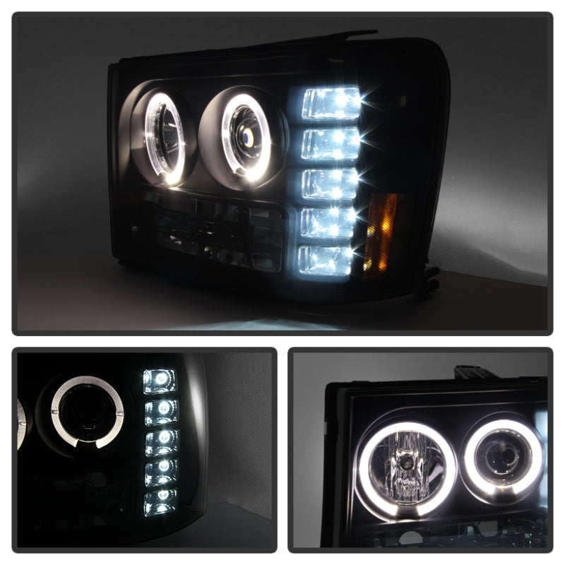 SPYDER 5078506 Spyder GMC Sierra 1500/2500 07-13 Projector Headlights LED Halo- LED Blk Smke PRO-YD-GS07-HL-BSM