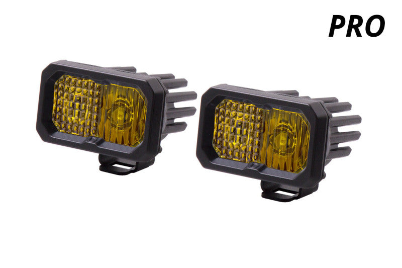Diode Dynamics DD6417P Stage Series 2 In LED Pod Pro - Yellow Flood Standard ABL (Pair)
