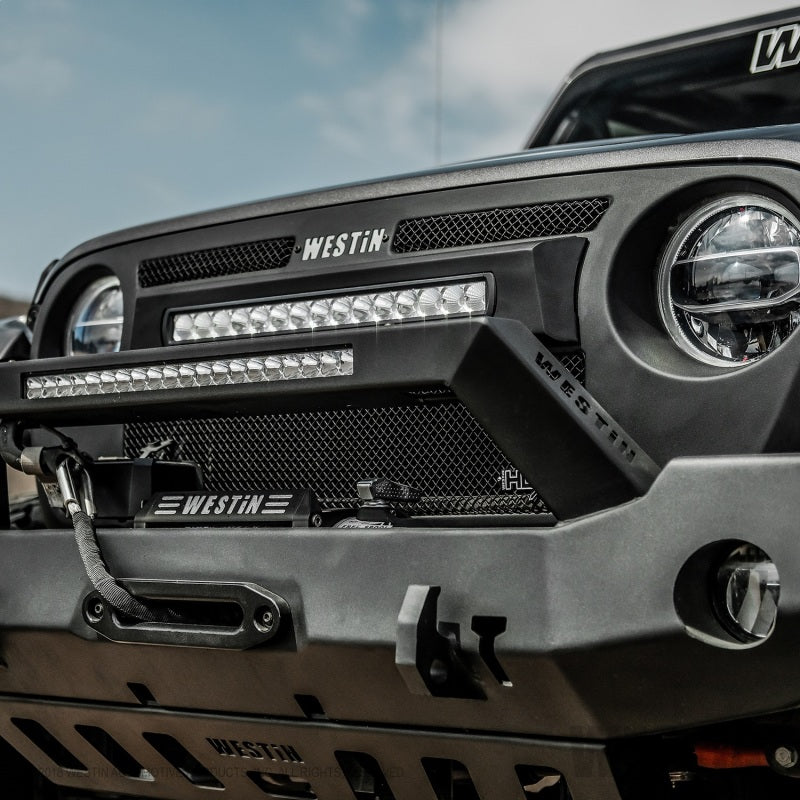 Westin 59-80125 18-20 Jeep Wrangler WJ2 Full Width Front Bumper w/LED Light Bar Mount Textured Black