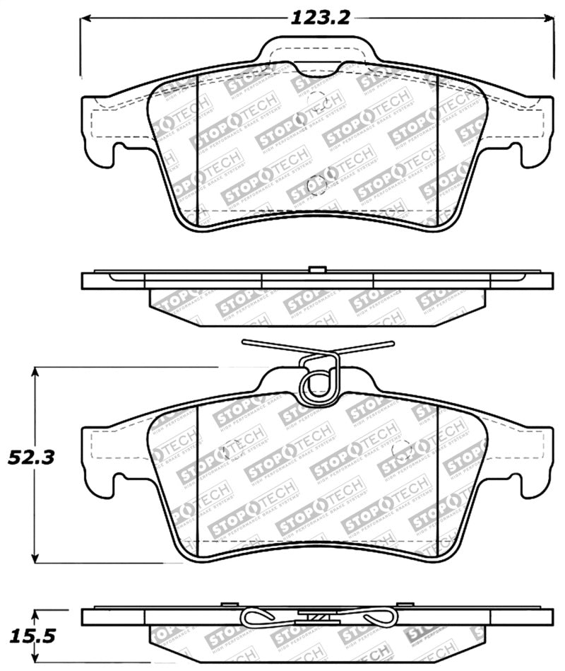 Stoptech 309.10950 StopTech Performance 07-09 Mazdaspeed3 / 06-07 Mazdaspeed6 / 06-07 Mazda3 Rear Brake Pads