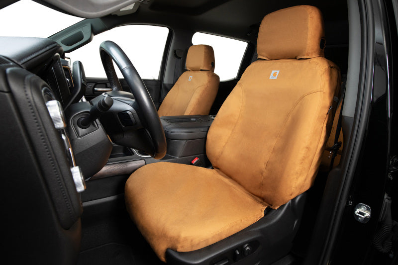 Covercraft SSC2533CABN 19-24 Chevrolet Silverado Carhartt SeatSaver Custom Front Row Seat Covers - Brown