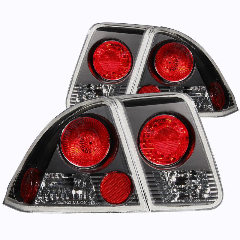 ANZO 221048 2001-2004 Honda Civic Taillights Black