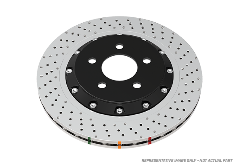 DBA DBA52632BLKXD 12-19 Jeep Grand Cherokee SRT8 5000 Series Drilled Front Brake Rotor 2 Piece w/ Hats