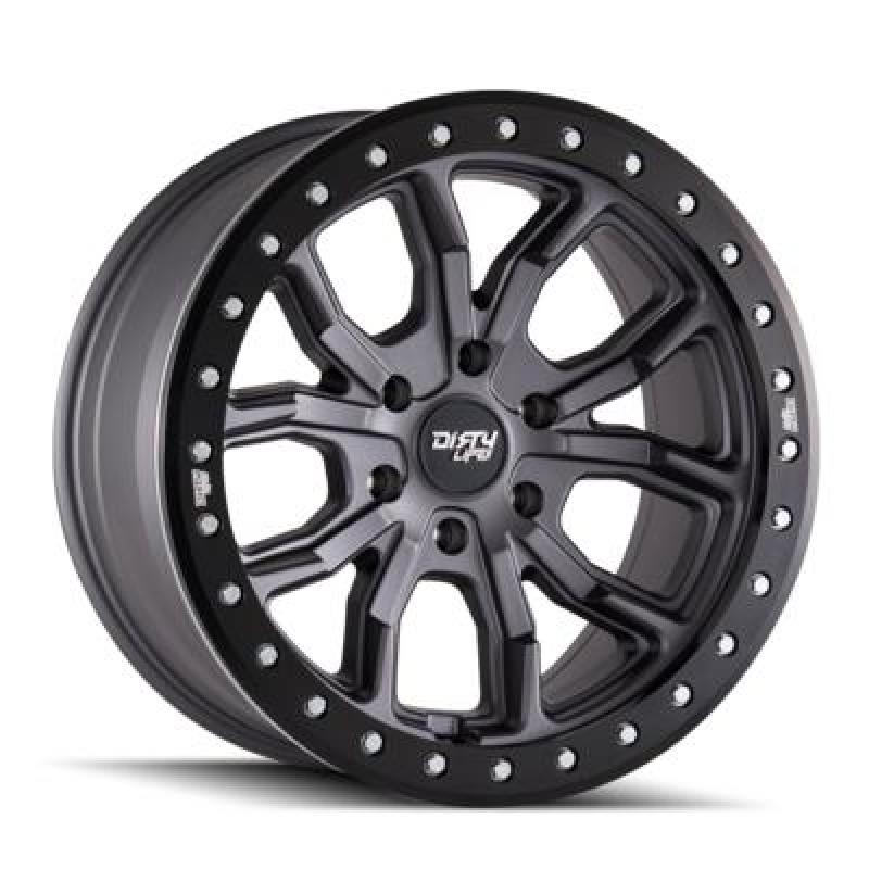 Dirty Life 9303-7973MGT12 9303 DT-1 17x9/5x127 BP/-12mm Offset/78.1mm Hub Matte Gunmetal Wheel - Simulated Rashring