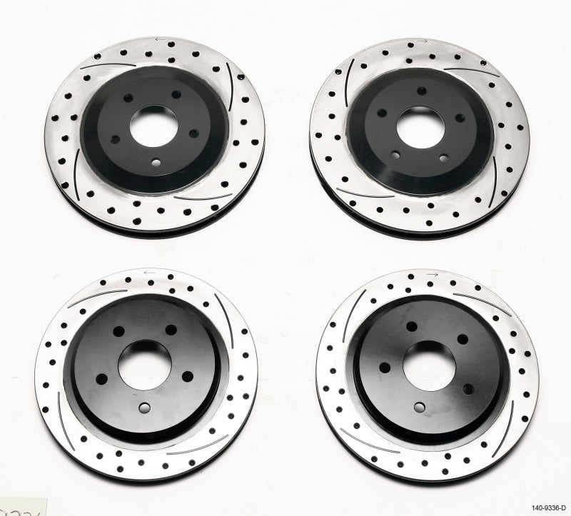 Wilwood 140-9336-D Rotor Kit Front/Rear-Dimpled/Slotted 97-04 Corvette C5 All/ 05-13 C6 Base