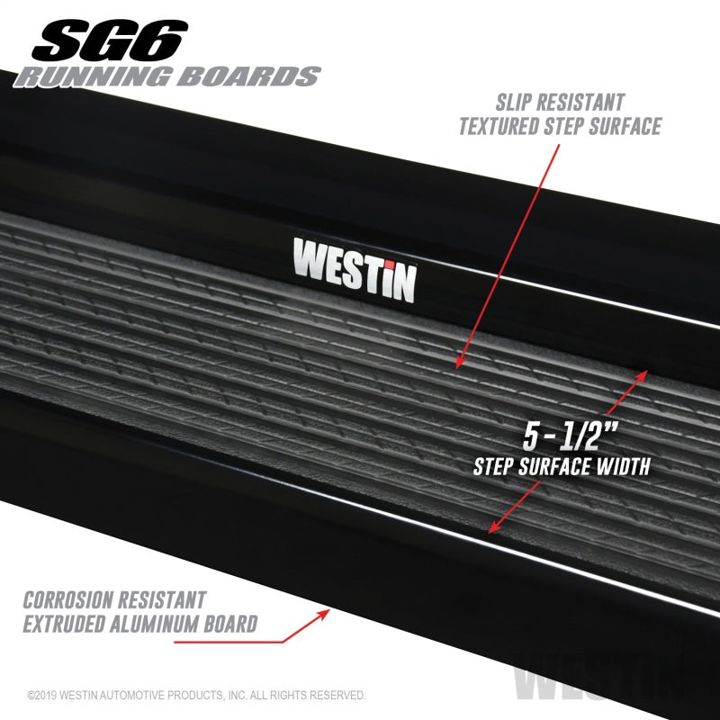 Westin 27-64735 SG6 Black Aluminum Running Boards 79 in