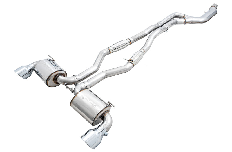 AWE Tuning 3015-32118 AWE 2020 Toyota Supra A90 Resonated Touring Edition Exhaust - 5in Chrome Silver Tips