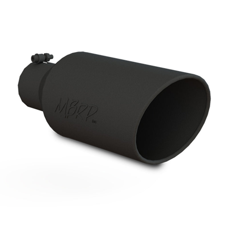 MBRP T5126BLK Universal Exhaust Tip 7in O.D. Rolled End 4in Inlet 18in Length - Black
