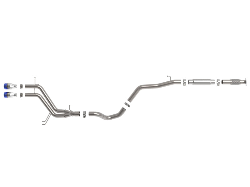 aFe 49-37018-L Takeda 2-1/2in to 3in SS-304 Cat-Back Exhaust w/ Blue Flame Tips 13-17 Hyundai Veloster L4-1.6L