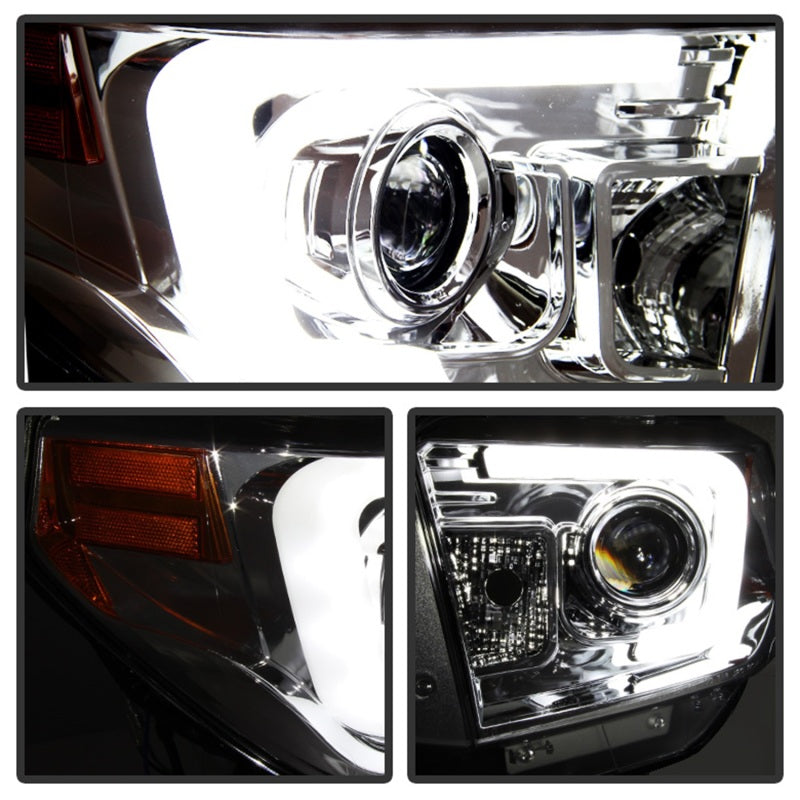 SPYDER 5080141 Spyder Toyota Tundra 2014-2016 Projector Headlights Light Bar DRL Chrome PRO-YD-TTU14-DRL-C